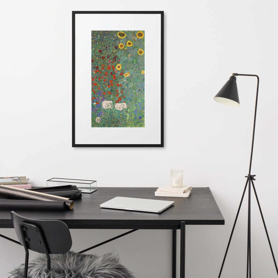 Poster mit Passepartout - Gustav Klimt, Garten mit Sonnenblumen artlia