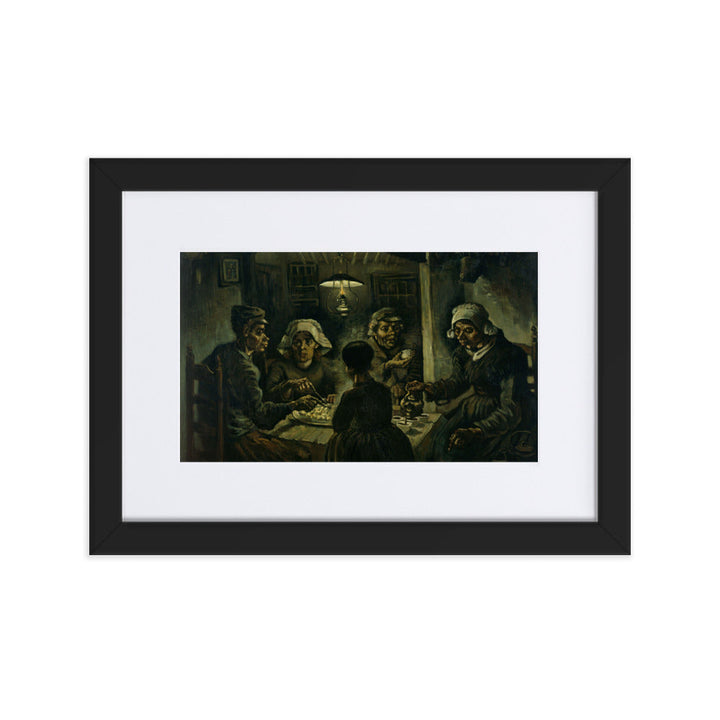 Poster mit Passepartout - Van Gogh, Katoffelesser 1885 Schwarz / 21×30 cm artlia