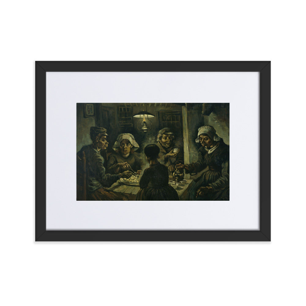 Poster mit Passepartout - Van Gogh, Katoffelesser 1885 Schwarz / 30×40 cm artlia