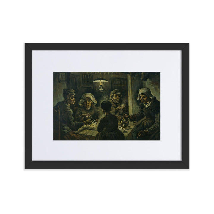 Poster mit Passepartout - Van Gogh, Katoffelesser 1885 Schwarz / 30×40 cm artlia