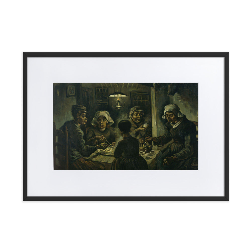 Poster mit Passepartout - Van Gogh, Katoffelesser 1885 Schwarz / 50×70 cm artlia