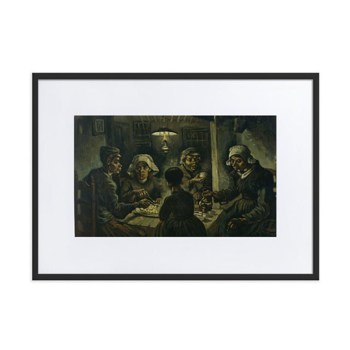 Poster mit Passepartout - Van Gogh, Katoffelesser 1885 Schwarz / 50×70 cm artlia