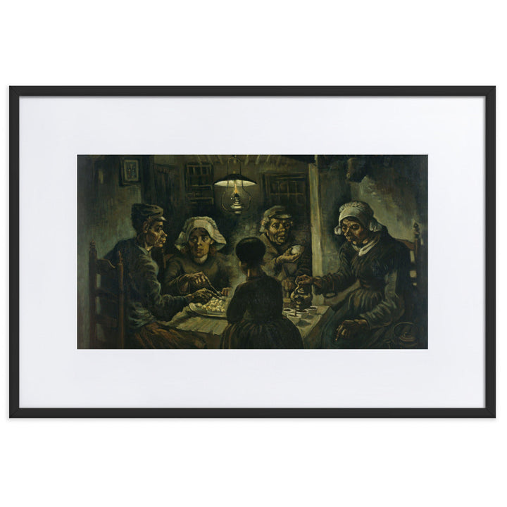 Poster mit Passepartout - Van Gogh, Katoffelesser 1885 Schwarz / 61×91 cm artlia