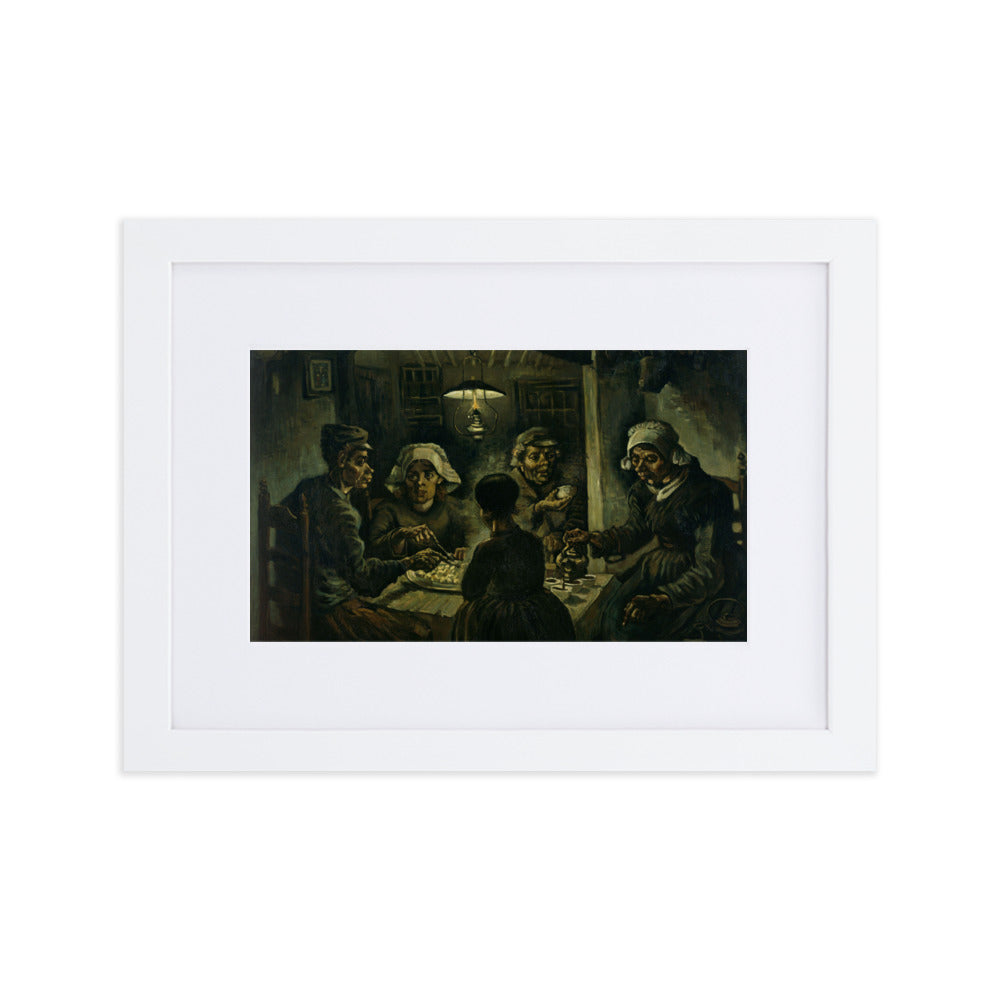 Poster mit Passepartout - Van Gogh, Katoffelesser 1885 Weiß / 21×30 cm artlia