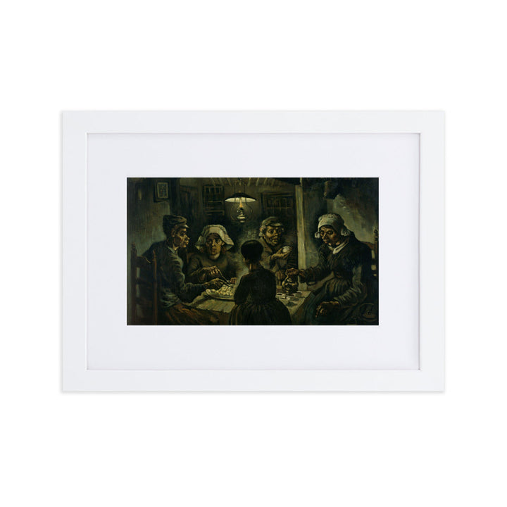 Poster mit Passepartout - Van Gogh, Katoffelesser 1885 Weiß / 21×30 cm artlia