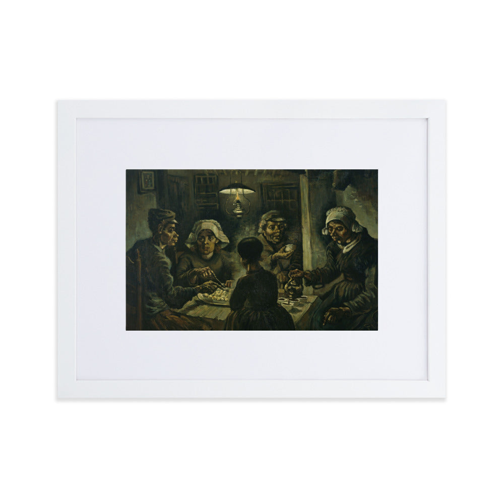 Poster mit Passepartout - Van Gogh, Katoffelesser 1885 Weiß / 30×40 cm artlia