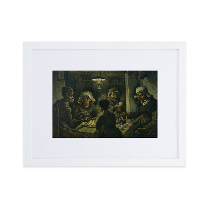 Poster mit Passepartout - Van Gogh, Katoffelesser 1885 Weiß / 30×40 cm artlia