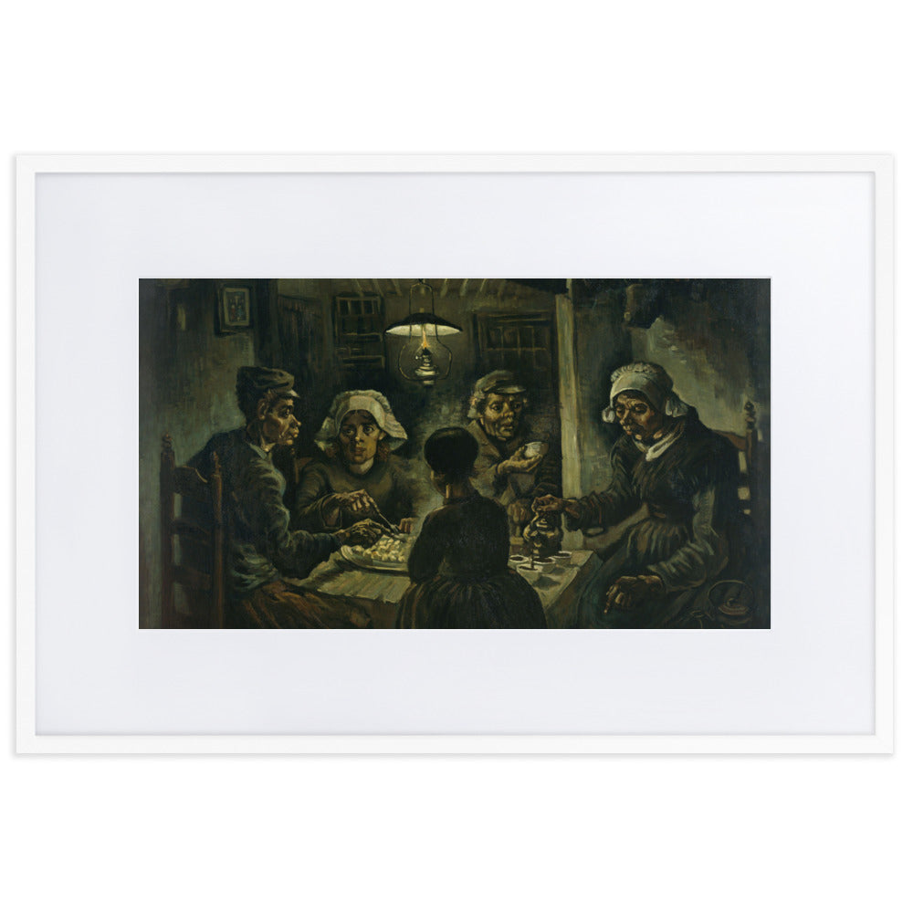 Poster mit Passepartout - Van Gogh, Katoffelesser 1885 Weiß / 61×91 cm artlia