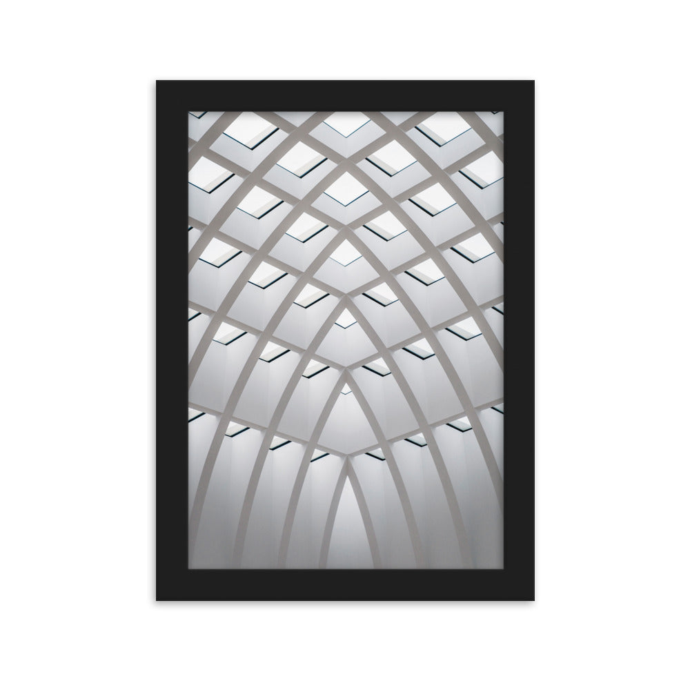 Poster mit Rahmen - Geometrisches Design Schwarz / 21×30 cm artlia