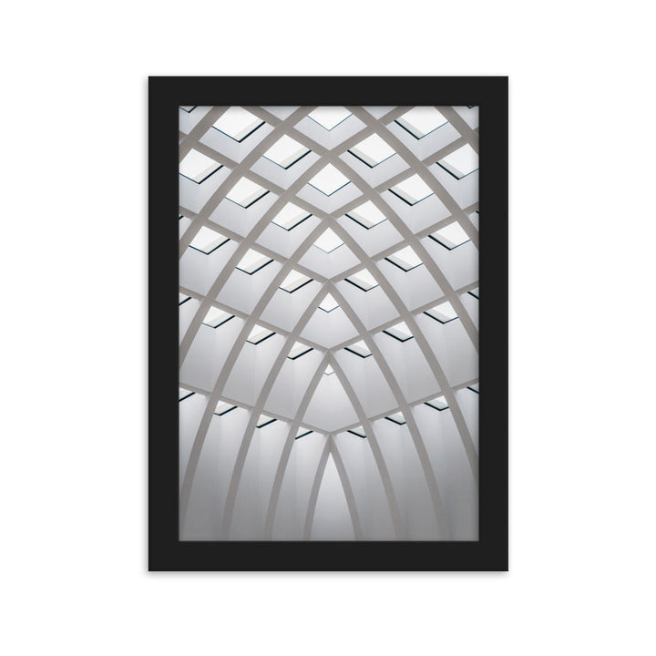 Poster mit Rahmen - Geometrisches Design Schwarz / 21×30 cm artlia