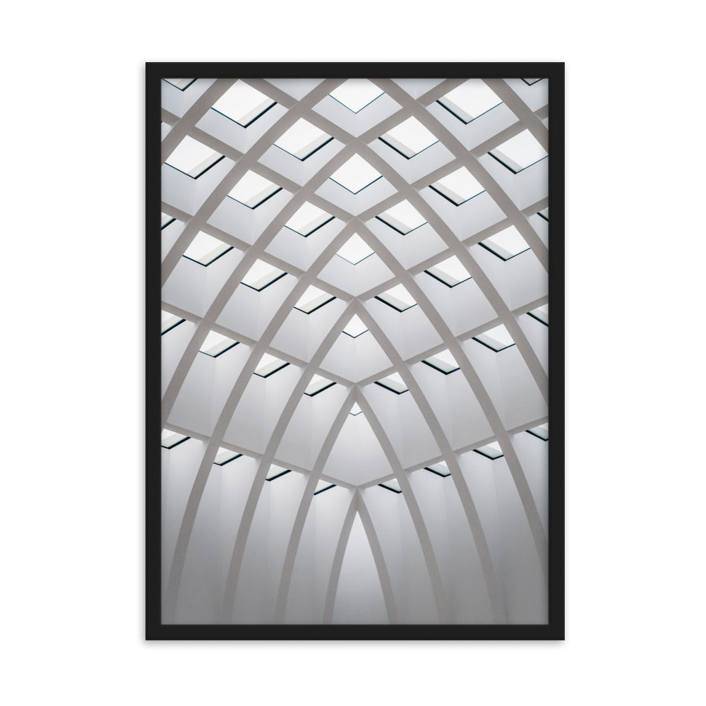 Poster mit Rahmen - Geometrisches Design Schwarz / 50×70 cm artlia