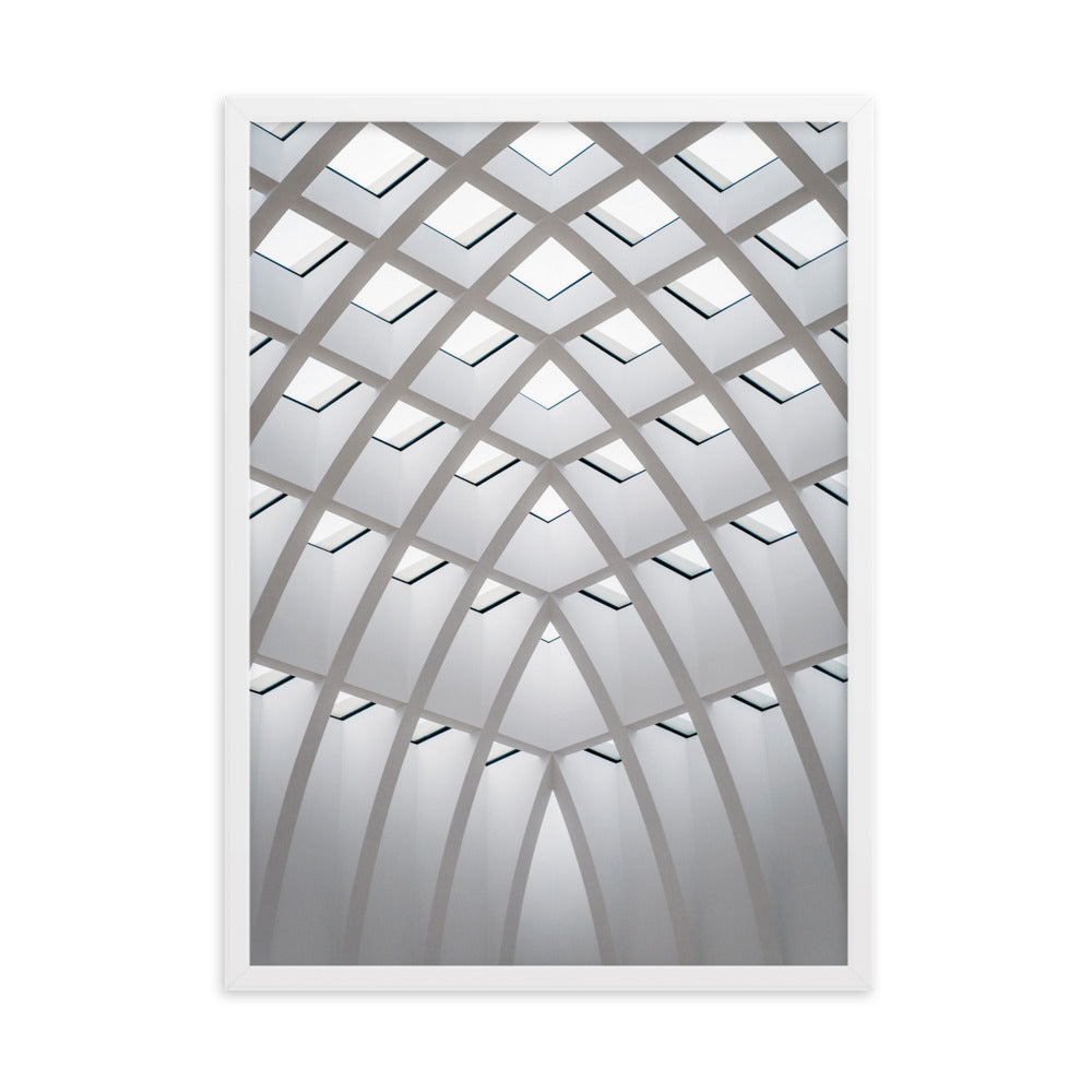Poster mit Rahmen - Geometrisches Design Weiß / 50×70 cm artlia