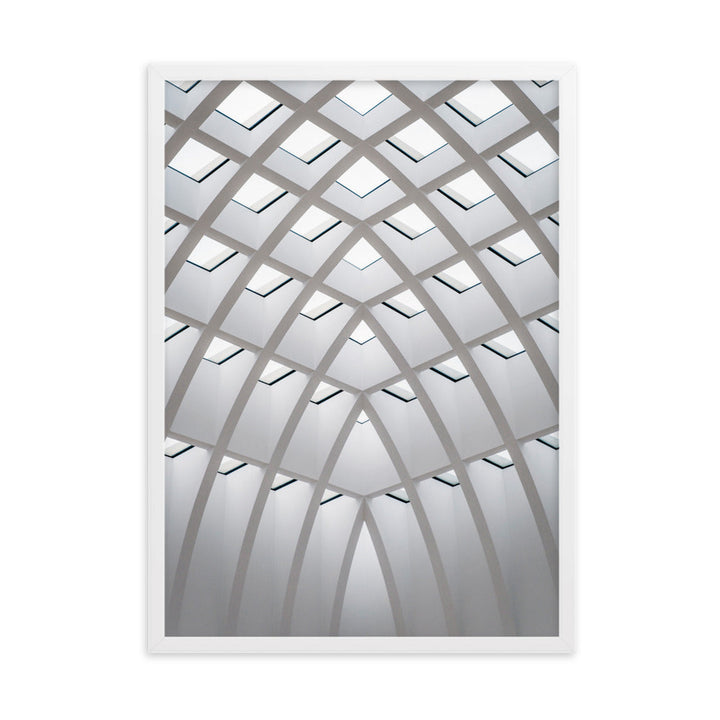 Poster mit Rahmen - Geometrisches Design Weiß / 50×70 cm artlia