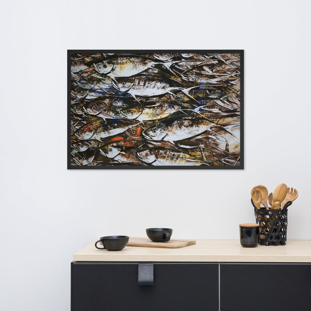 Poster mit Rahmen - Makrelen artlia