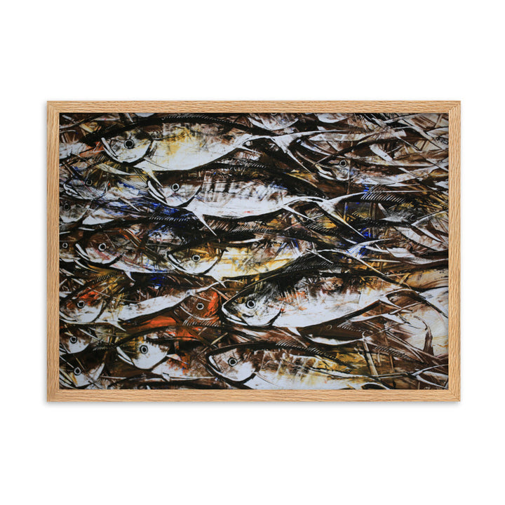 Poster mit Rahmen - Makrelen Oak / 50×70 cm artlia