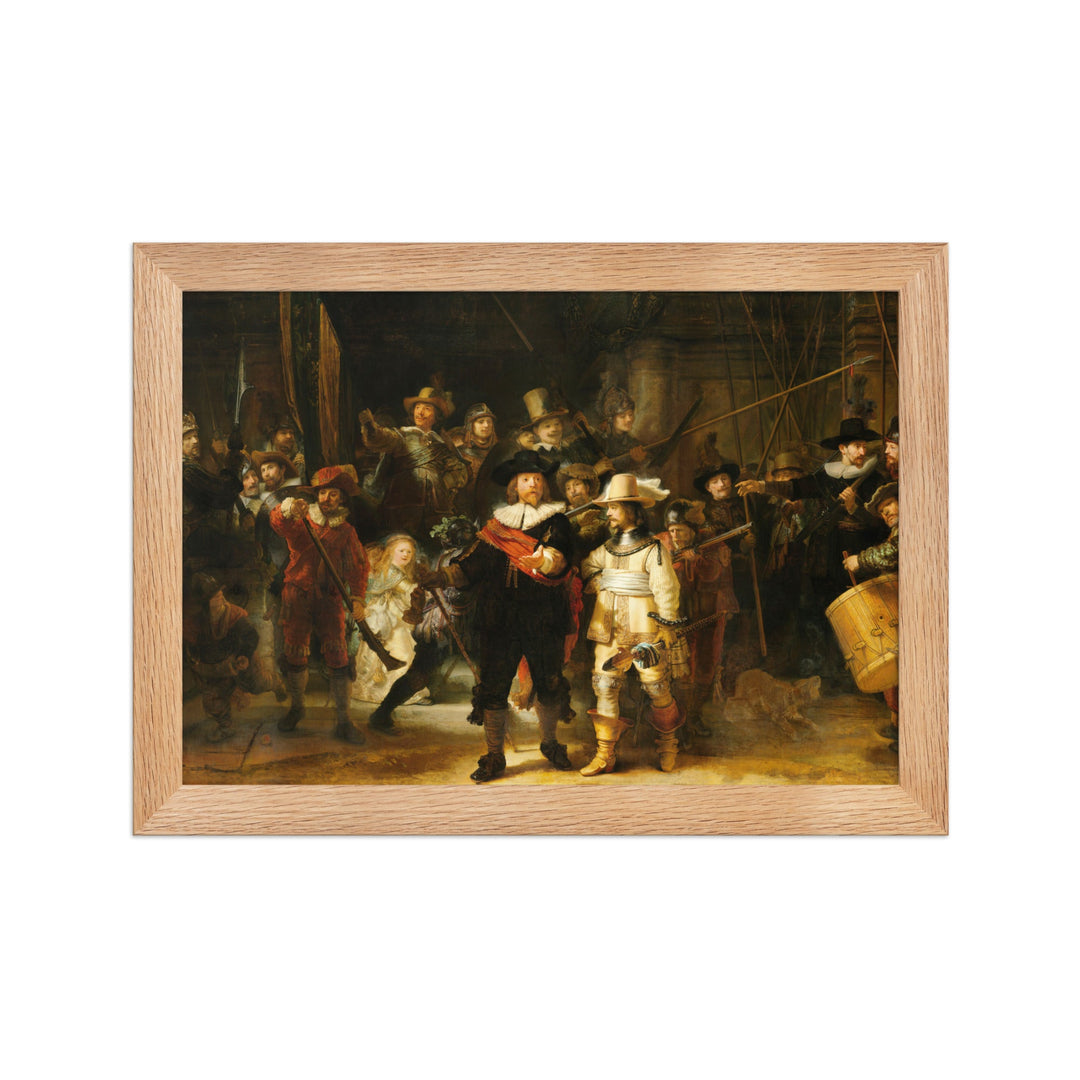 Poster - Rembrandt van Rijn, Die Nachtwache Oak / 21×30 cm artlia