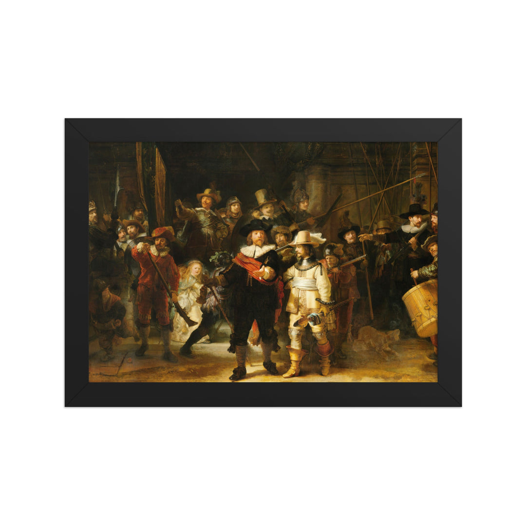 Poster - Rembrandt van Rijn, Die Nachtwache Schwarz / 21×30 cm artlia