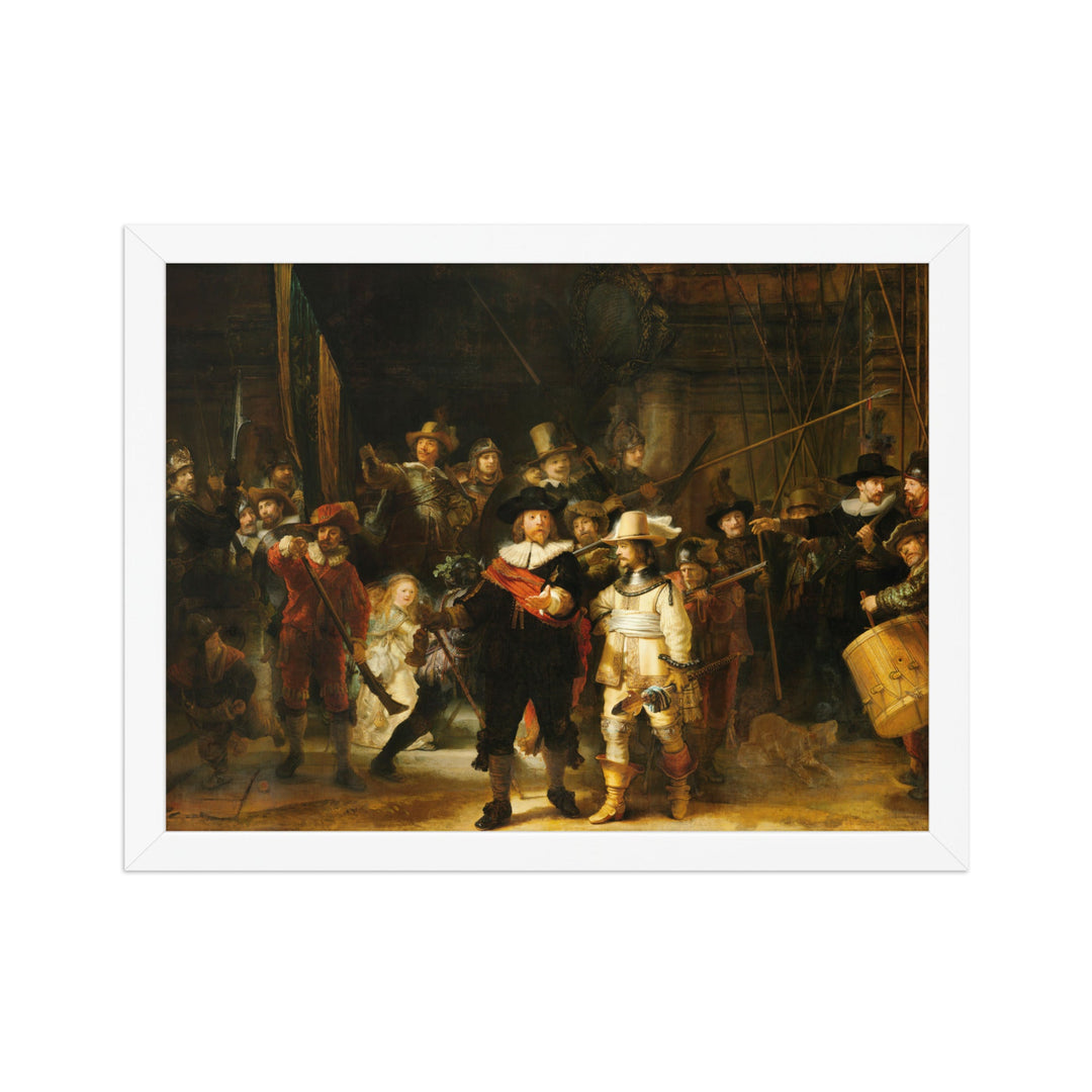 Poster - Rembrandt van Rijn, Die Nachtwache Weiß / 30×40 cm artlia