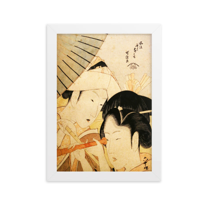 Poster - Teleskop Hokusai Weiß / 21×30 cm artlia