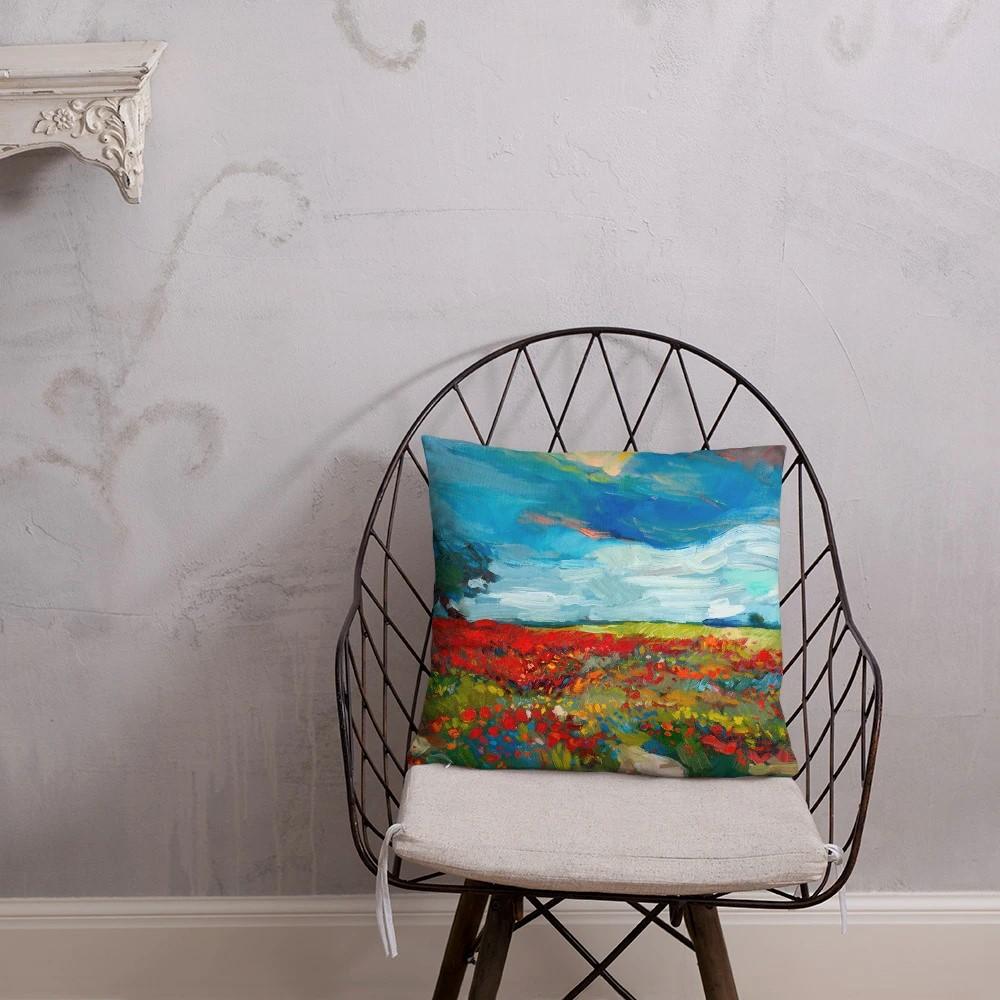 Blumenfelder - Kissen 46x46 cm / mit Füllung artlia