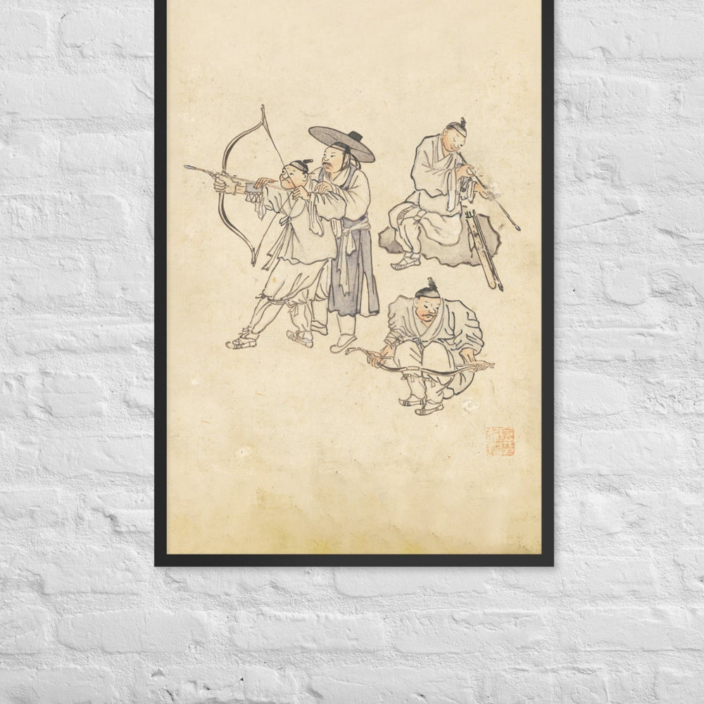 Bogenschiessen, Kim Hong-do - Poster im Rahmen artlia