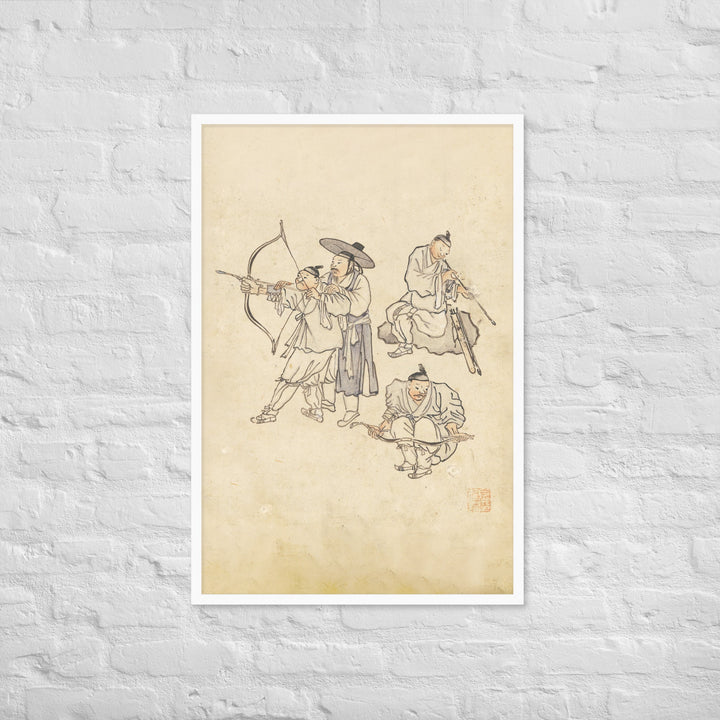 Bogenschiessen, Kim Hong-do - Poster im Rahmen artlia