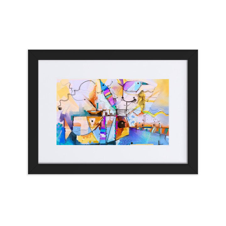 Bunte Fantasie - Poster im Rahmen mit Passepartout schwarz / 21×30 cm artlia