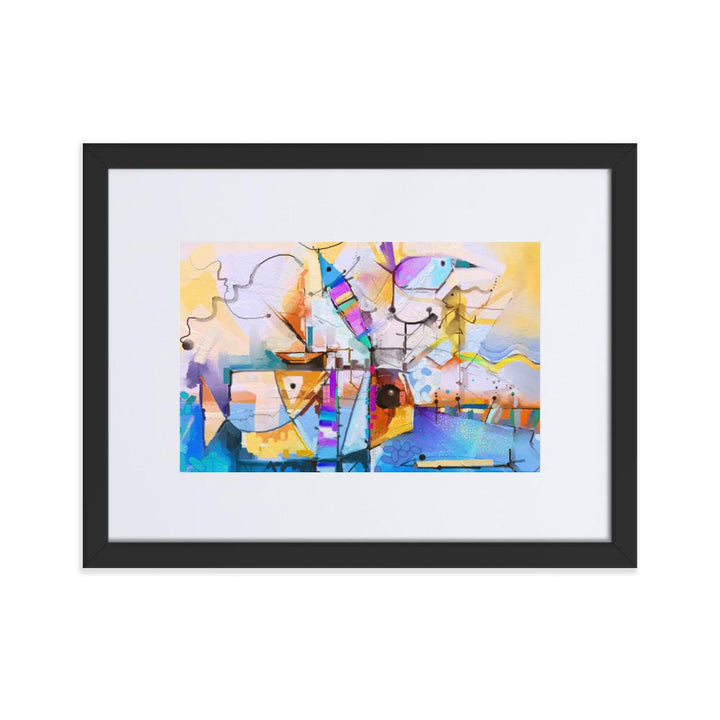 Bunte Fantasie - Poster im Rahmen mit Passepartout schwarz / 30×40 cm artlia