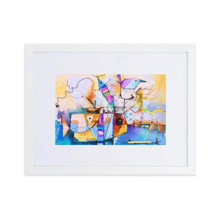 Bunte Fantasie - Poster im Rahmen mit Passepartout weiß / 30×40 cm artlia