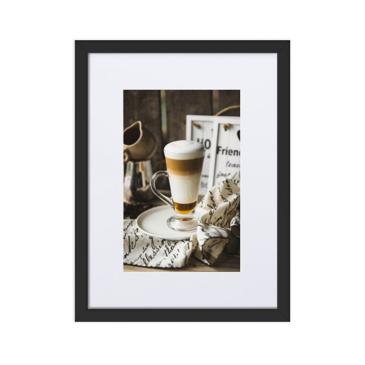 Café in Berlin - Poster im Rahmen mit Passepartout Schwarz / 30×40 cm artlia
