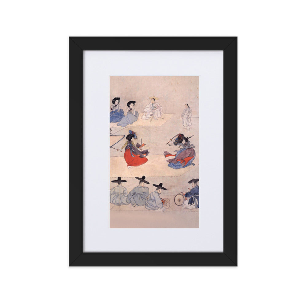 Double Sword Dance, Hyewon - Poster im Rahmen mit Passepartout Schwarz / 21×30 cm artlia