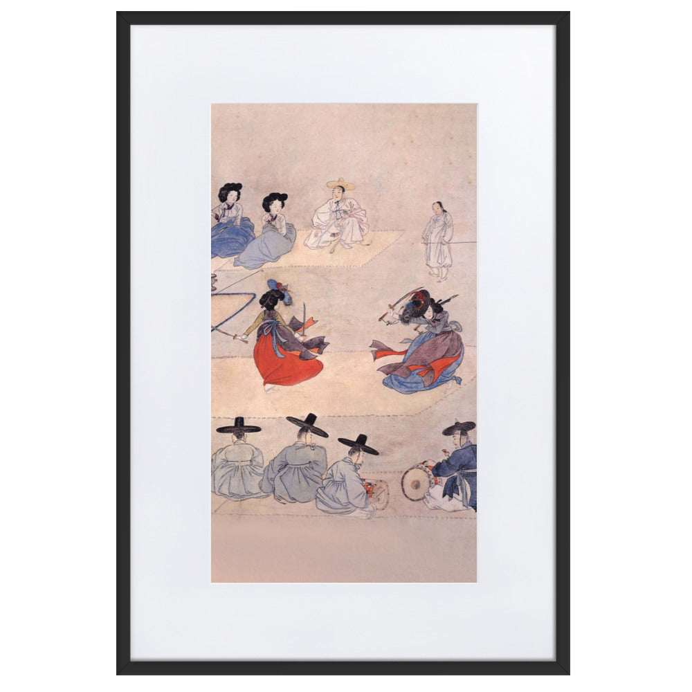 Double Sword Dance, Hyewon - Poster im Rahmen mit Passepartout Schwarz / 61×91 cm artlia