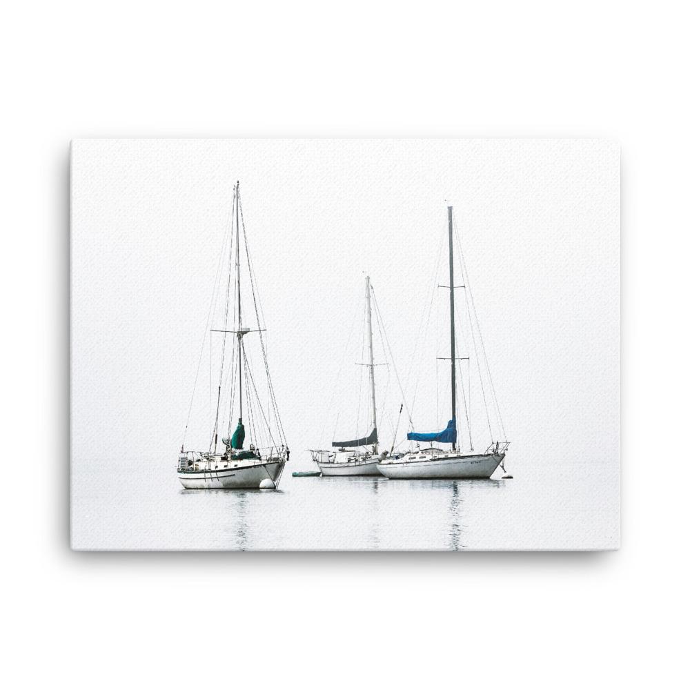 drei Segelboote - Leinwand 30x41 cm artlia