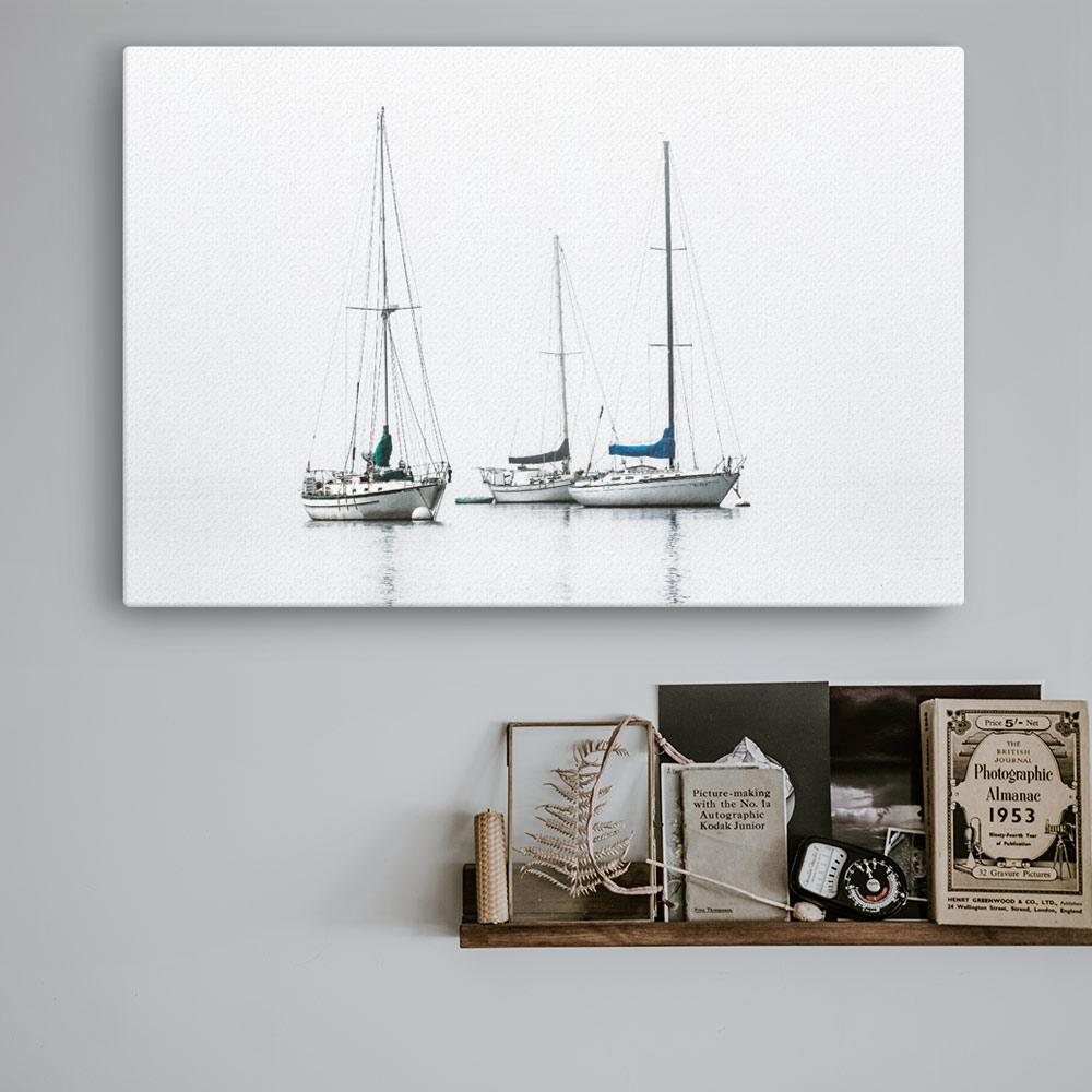 drei Segelboote - Leinwand 61x91 cm artlia