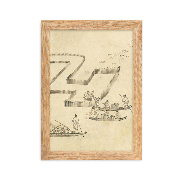 Fischfang, Kim Hong-do - Poster im Rahmen Oak / 21×30 cm artlia