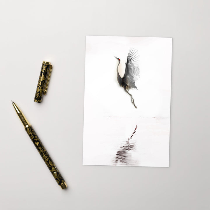 fliegender Kranich - Postkarte artlia