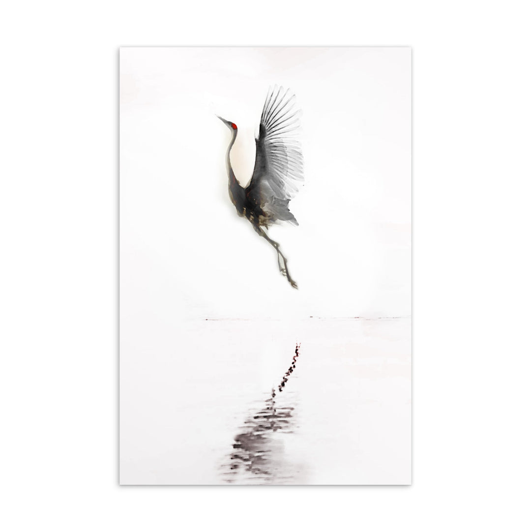 fliegender Kranich - Postkarte artlia
