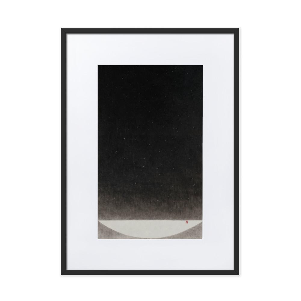 Füllung mit Licht 16 - Poster im Rahmen mit Passepartout Schwarz / 50×70 cm artlia