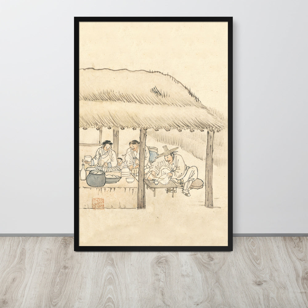 Gasthaus, Kim Hong-do - Poster im Rahmen artlia