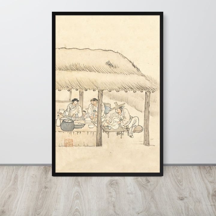 Gasthaus, Kim Hong-do - Poster im Rahmen artlia