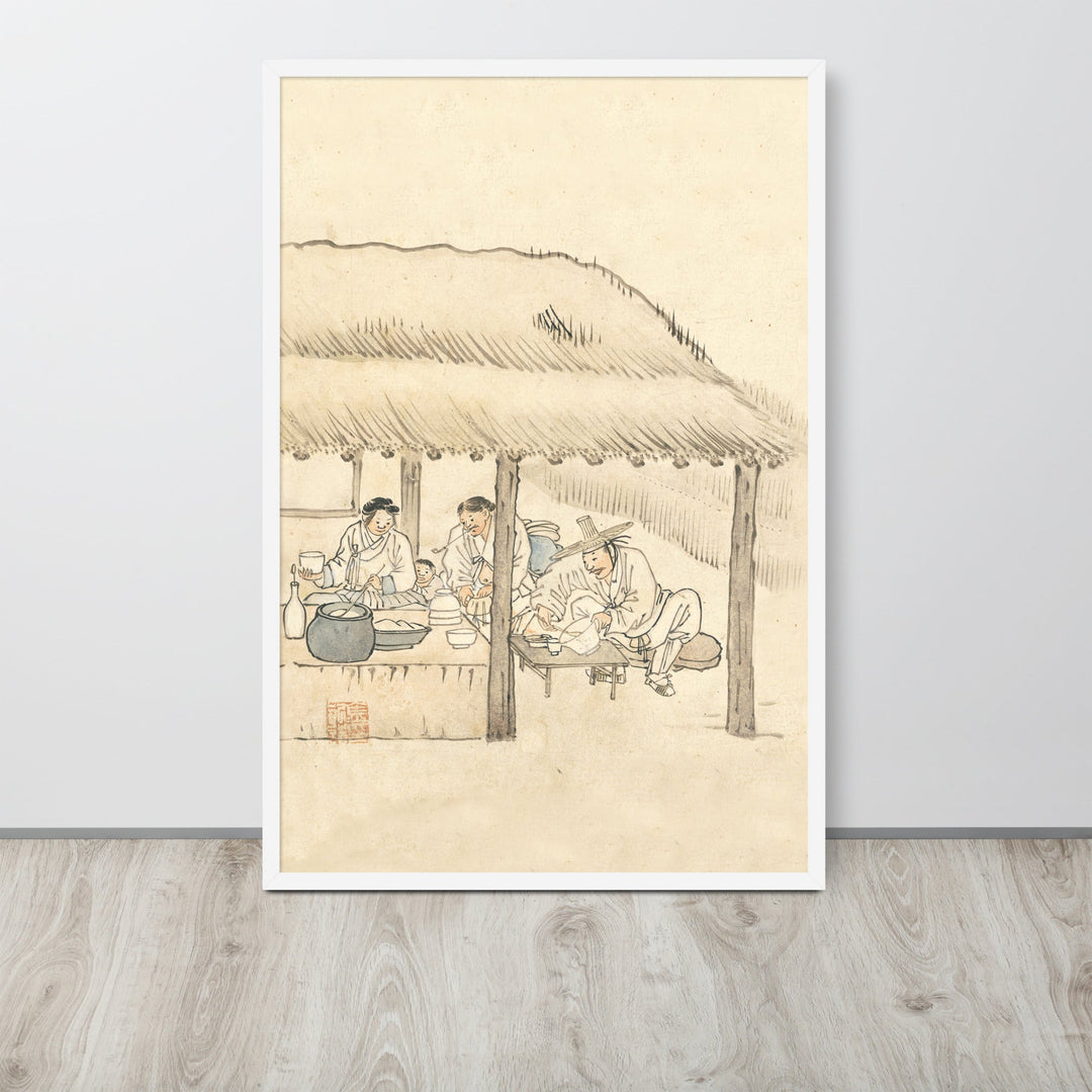 Gasthaus, Kim Hong-do - Poster im Rahmen artlia