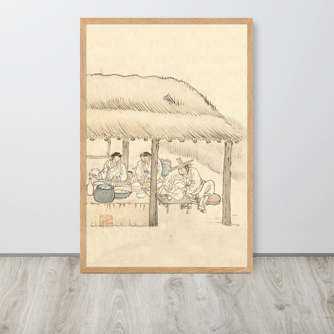 Gasthaus, Kim Hong-do - Poster im Rahmen artlia