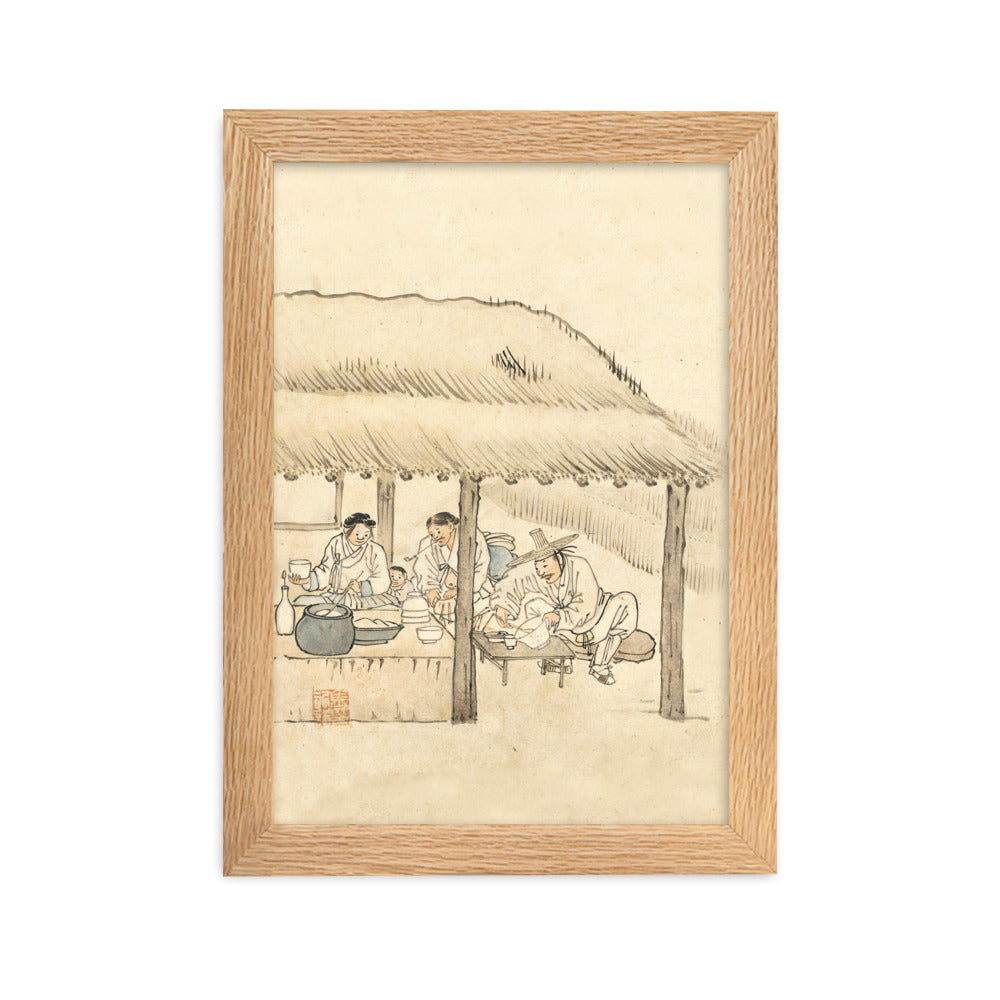 Gasthaus, Kim Hong-do - Poster im Rahmen Oak / 21×30 cm artlia