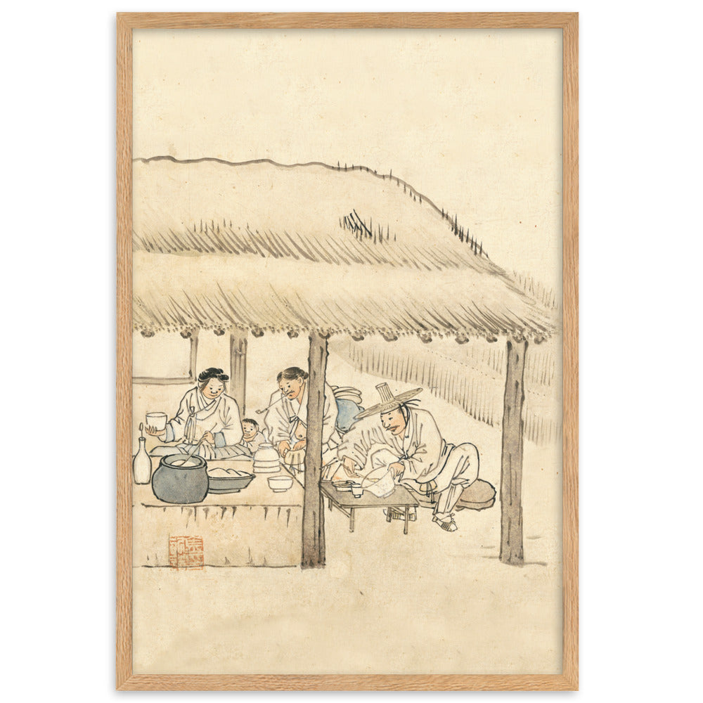 Gasthaus, Kim Hong-do - Poster im Rahmen Oak / 61×91 cm artlia