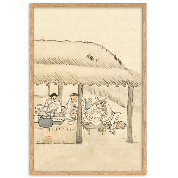 Gasthaus, Kim Hong-do - Poster im Rahmen Oak / 61×91 cm artlia