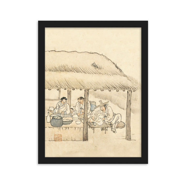 Gasthaus, Kim Hong-do - Poster im Rahmen Schwarz / 30×40 cm artlia