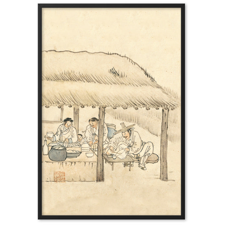 Gasthaus, Kim Hong-do - Poster im Rahmen Schwarz / 61×91 cm artlia