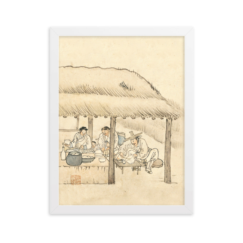 Gasthaus, Kim Hong-do - Poster im Rahmen Weiß / 30×40 cm artlia