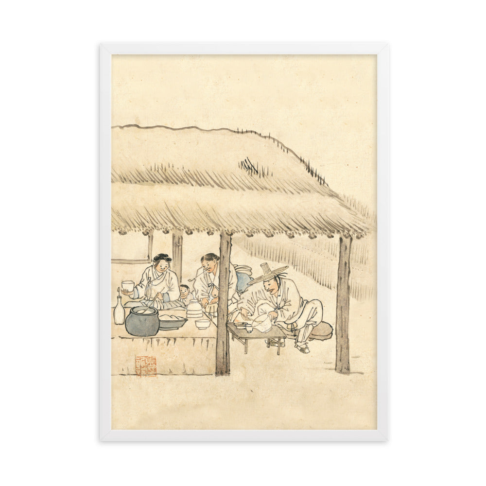 Gasthaus, Kim Hong-do - Poster im Rahmen Weiß / 50×70 cm artlia