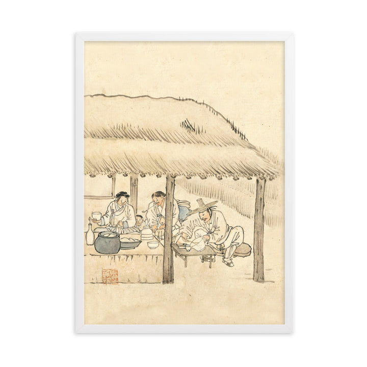 Gasthaus, Kim Hong-do - Poster im Rahmen Weiß / 50×70 cm artlia